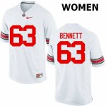 Women's Ohio State Buckeyes #63 Michael Bennett White Nike NCAA College Football Jersey Fashion SVZ3744KY